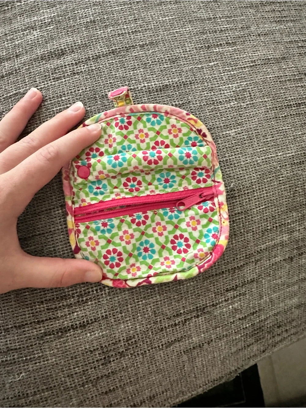 Vera Bradley Pink Floral Quilted Kids Coin Pouch